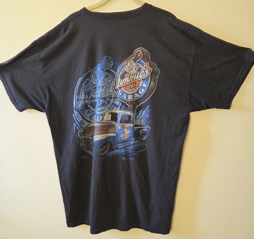 Jimmie Johnsons Garage 48 NASCAR Shirt Chase Authentics Size 2XL Black Distress